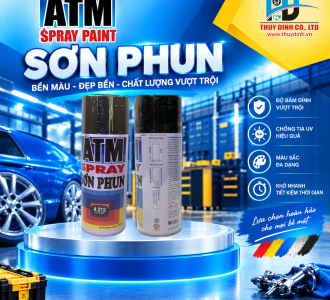 Sơn xịt  ATM A212 Flat Black (màu đen mờ / đen nhám) - ATM
