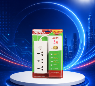 Ổ cắm kéo dài ba ổ đa năng, màu trắng 3m - VTA3030B-30 - VONTA