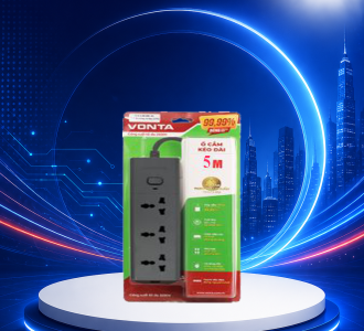 Ổ cắm kéo dài ba ổ đa năng, màu xám 5m - VTA3030G-50 - VONTA
