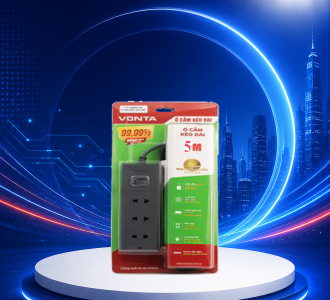 Ổ cắm kéo dài ba ổ 2 chấu, màu xám 5m - VTA3003G-50 - VONTA