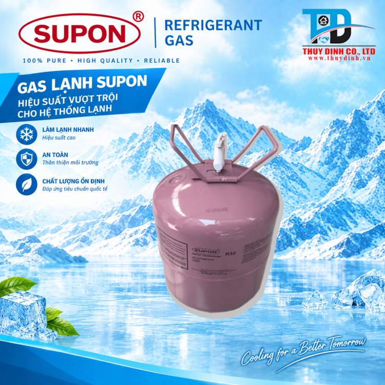 Gas Lạnh Điều Hòa R32 (Loại 9.5Kg) INDIA - SUPON