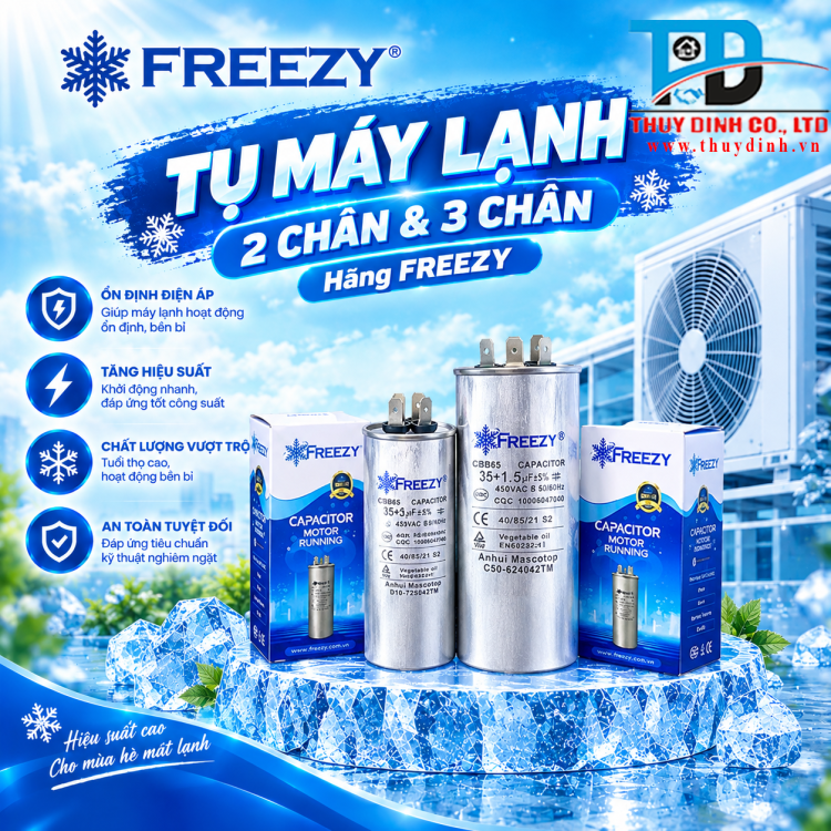 Tụ Điều Hoà/Máy Lạnh 2 chân 45uF - FREEZY