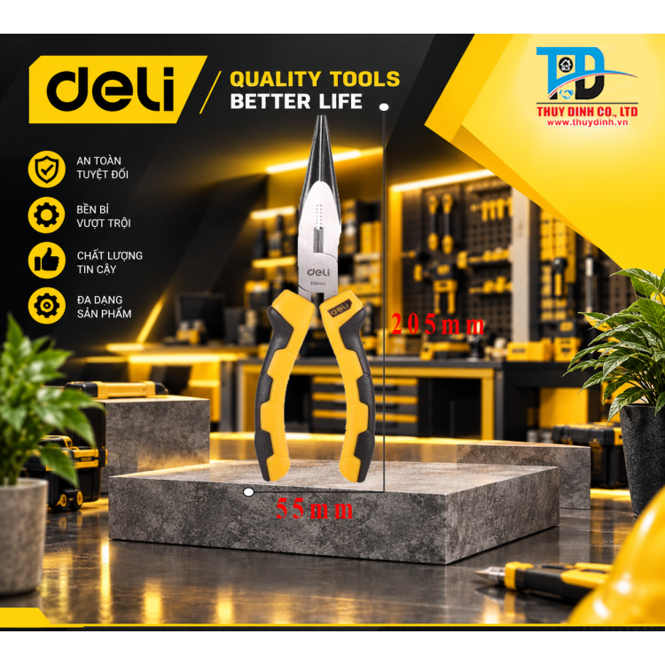 Kìm mũi nhọn - EDL2108 - DELI
