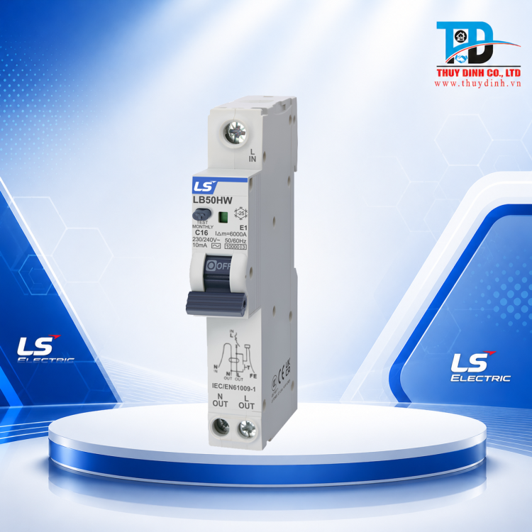 RCBO chống rò LB50HW 1P+N 25A 30mA 10kA - LS