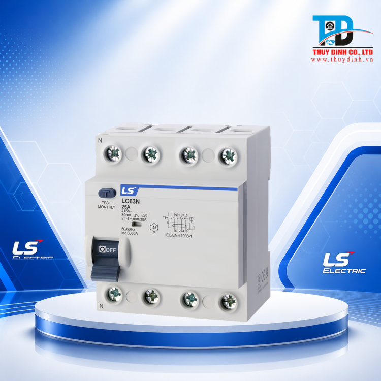 RCCB chống rò LC63N 3P+N 40A 30mA 6kA - LS