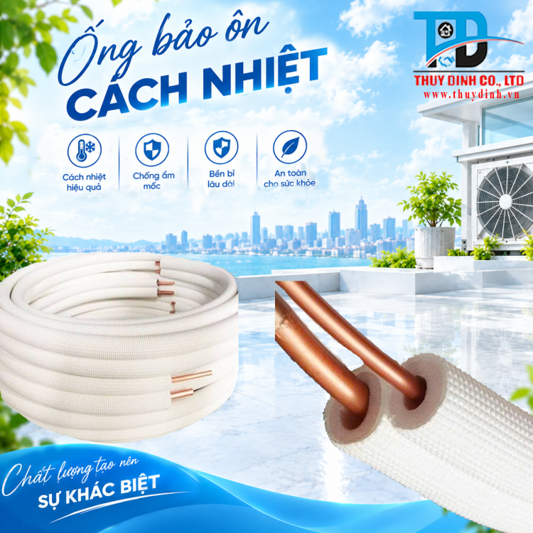 Ống Bảo Ôn Cách Nhiệt Ống Đồng Đôi Trắng Ø10x16 - Dày 10 (mm) - Cuộn 200m