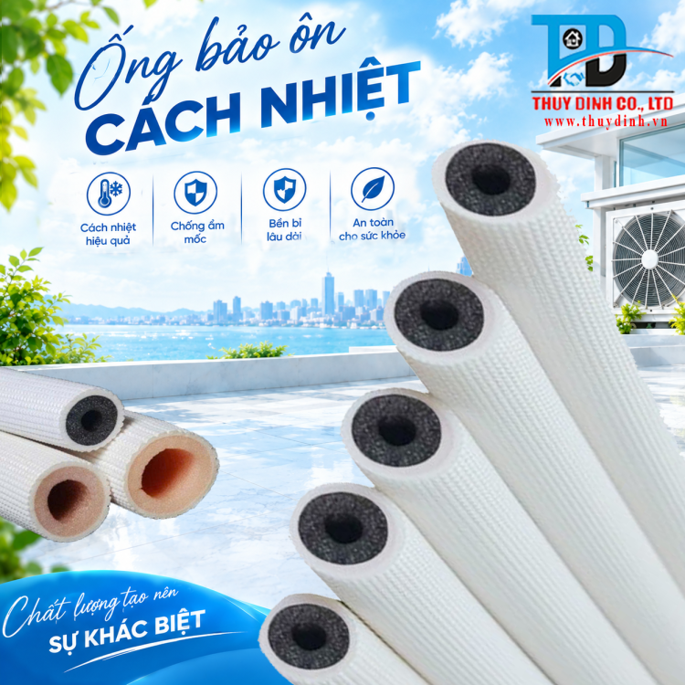 Ống Bảo Ôn Cách Nhiệt Ống Đồng Đơn Trắng Ø16 - Dày 10, 13 (mm) - Cuộn 200m