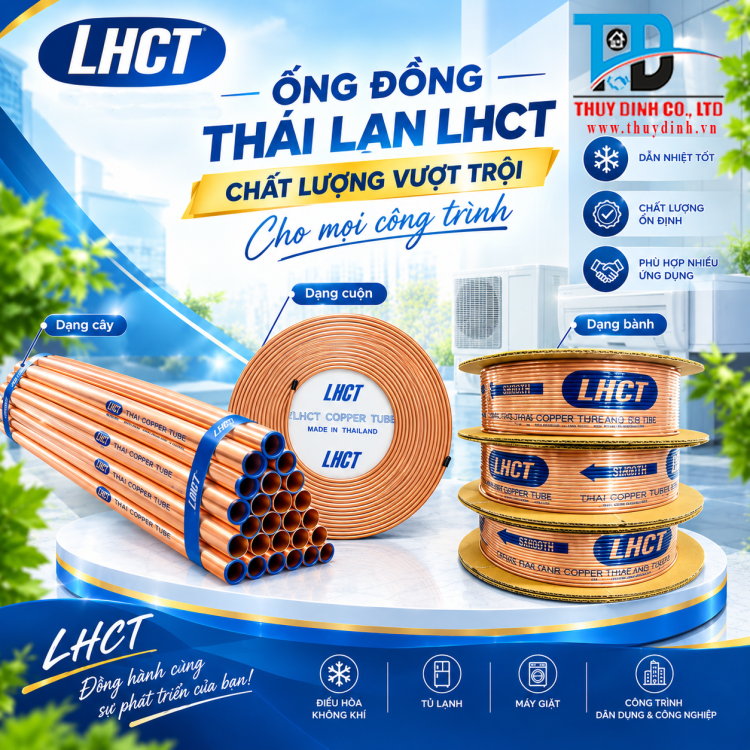 Ống Đồng Máy Lạnh D6.35x0.60 (Cuộn 15m) - LHCT (THÁI LAN)