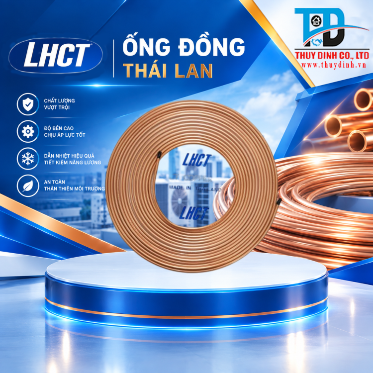 Ống Đồng Máy Lạnh D6.35x0.80 (Cuộn 15m) - LHCT (THÁI LAN)