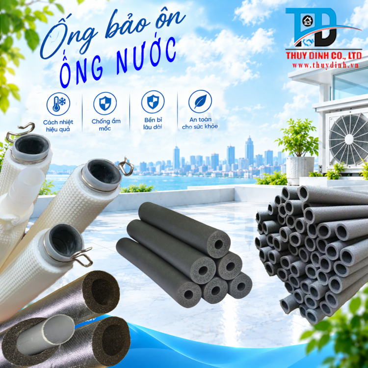 Ống Xám Bảo Ôn Ống Nước  Ø60 - Dày 10 (mm) - Cây 2m