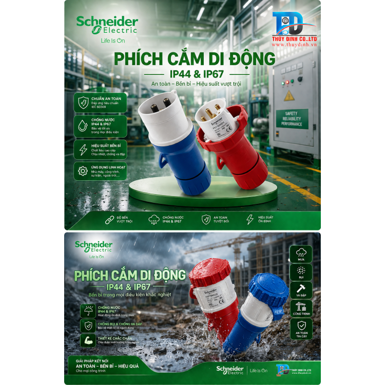 Phích Cắm Di Động 3P+E 400V 32A - PKE32M434 - Schneider