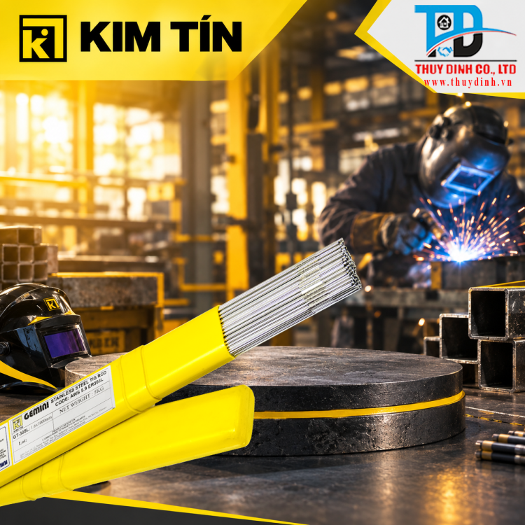 Que hàn TIG Inox 1.6mm Loại 5Kg (Gemini ER-308L-1.6) - KIM TÍN