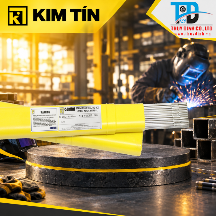 Que hàn TIG Inox 2.4mm Loại 5Kg (Gemini ER-316L-2.4) - KIM TÍN