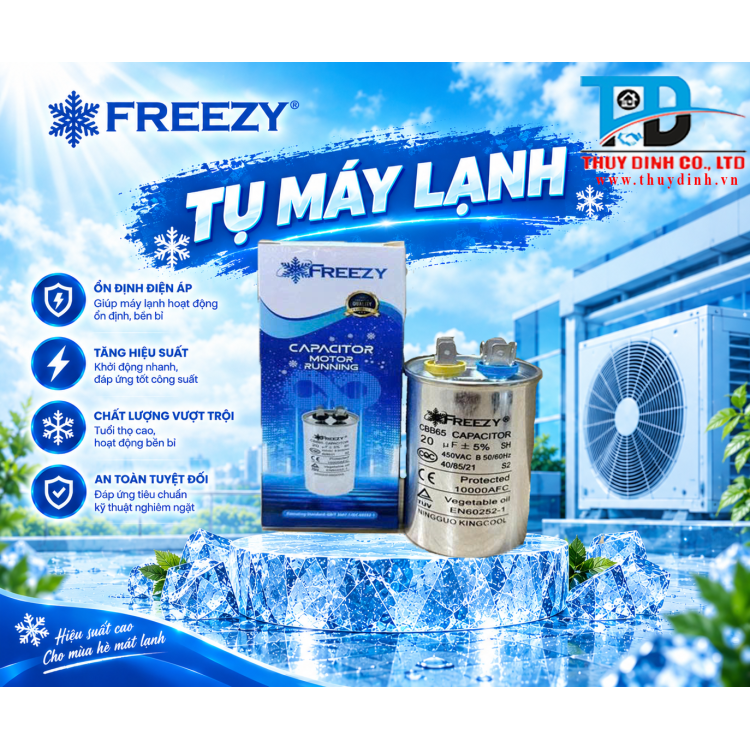 Tụ Điều Hoà/Máy Lạnh 2 chân 20uF - FREEZY