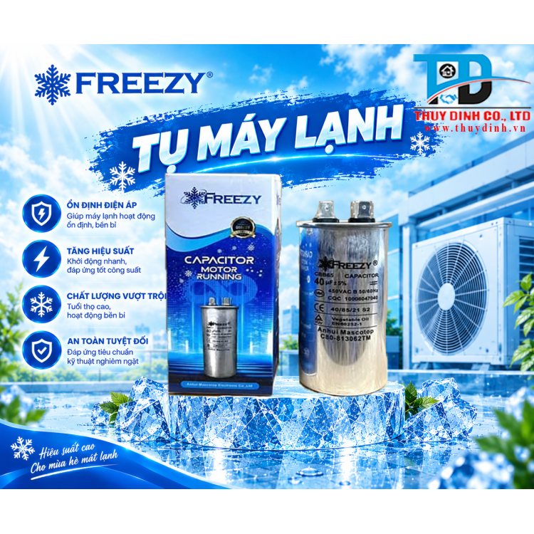 Tụ Điều Hoà/Máy Lạnh 2 chân 40uF - FREEZY