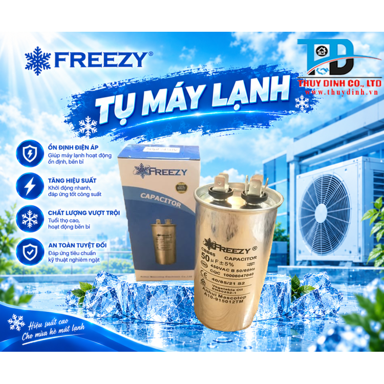 Tụ Điều Hoà/Máy Lạnh 2 chân 50uF - FREEZY