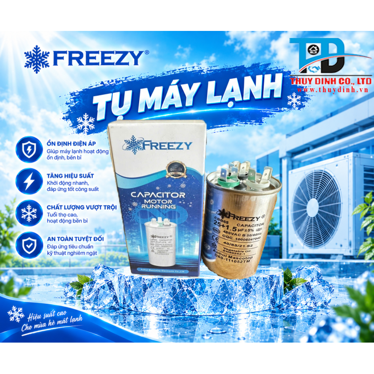 Tụ Điều Hoà/Máy Lạnh 3 chân 25uF - FREEZY