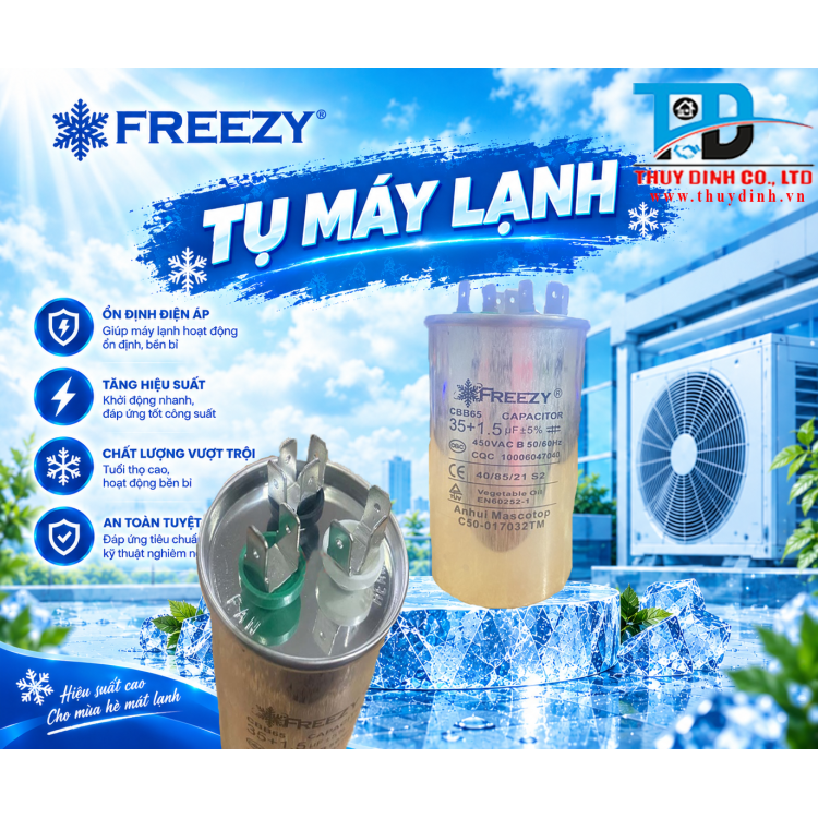 Tụ Điều Hoà/Máy Lạnh 3 chân 35uF - FREEZY
